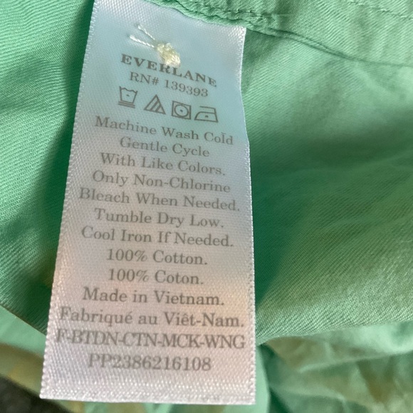 EVERLANE The Wing-Shoulder Mock Neck Top Blouse Jade Green Size 00 NWT - Picture 9 of 9